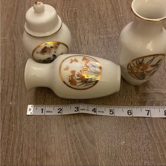 Japanese gold art bundle small bud vases. Beautiful Fine China - Picture 7 of 8